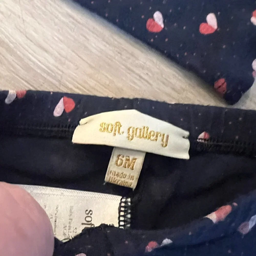 Soft Gallery Fifi Heartly Print Bodysuit &  Paula Leggings Bamboo Size 6 Months